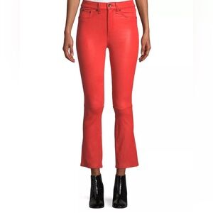 Rag & Bone Women’s Red Hana Leather Pants  Size: 23. NWOT Retail For $995. Rare!